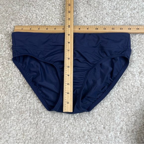 Lands End Tankini Set Navy Blue Sz 8 Cinch Ruched Vacation Beach Cruise Swim - Picture 14 of 15